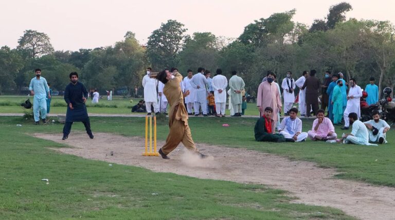 A friendly Cricket match.