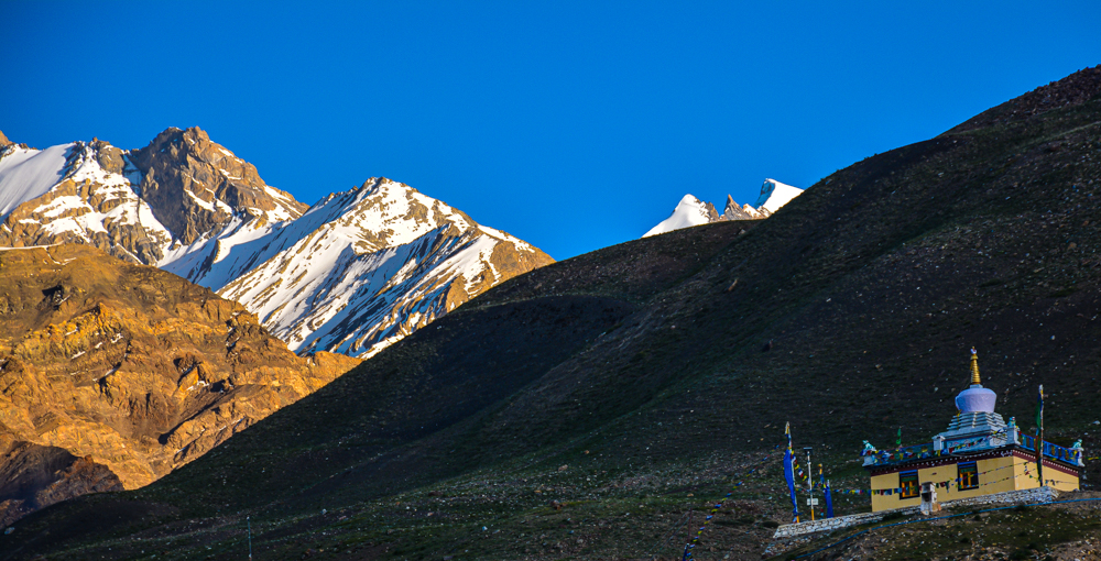 A buddhist temple over looking Lossar village