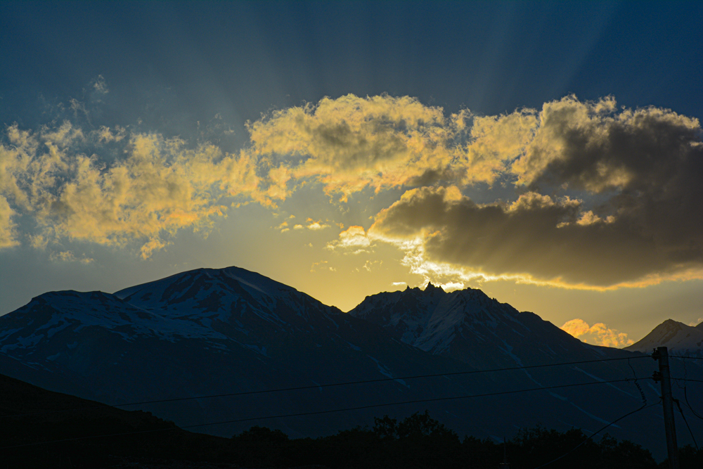 The sunset view from the village