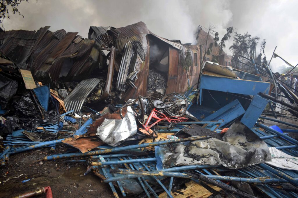 The Aftermath - Garden Reach FCI Warehouse in Kolkata, West Bengal, India.  Photo by Sabyasachi Bandyopadhyay, September 11, 2021.