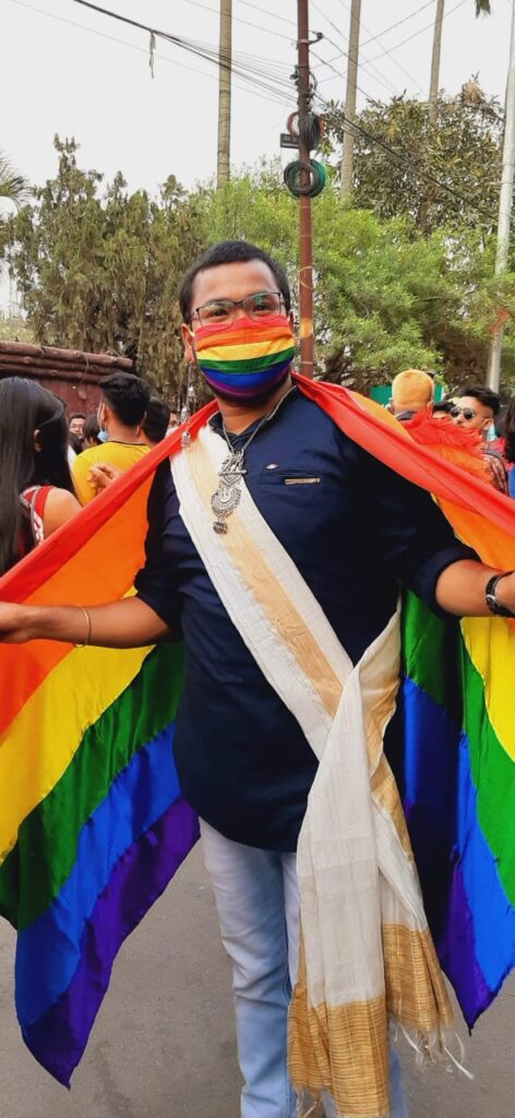 Apurba Ray participating in the Guwahati Pride Walk 2021