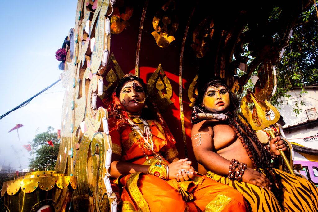 Chariot carrying Lord Shiva and Devi Parvati