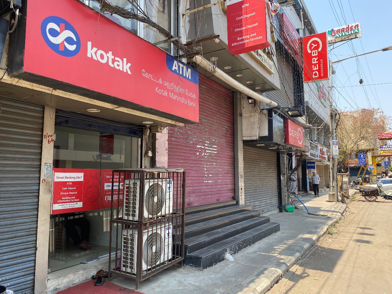 No Business Here: Shops in major places remain closed owing to the election day. Photo: S Vishnu Sharmaa